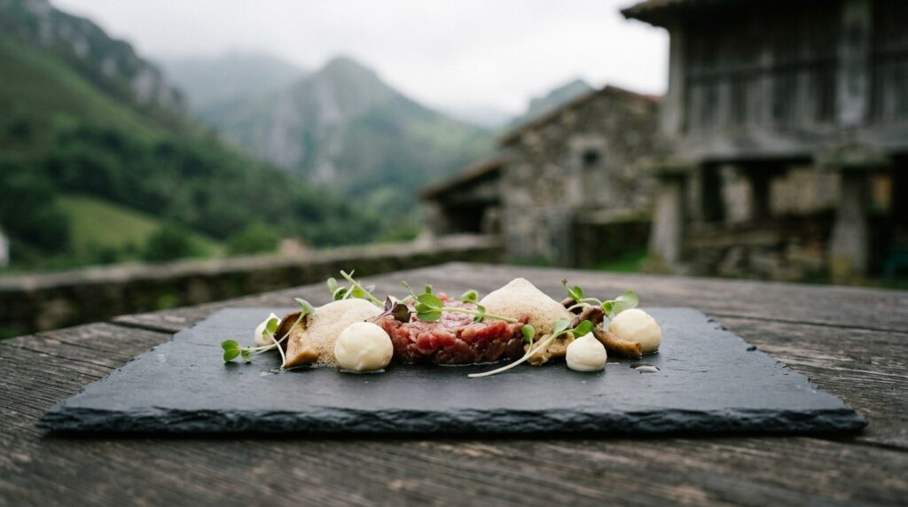 Plato de autor servido en Laviera, el mejor restaurante gastronómico Asturias para disfrutar de la alta cocina regional en un ent…